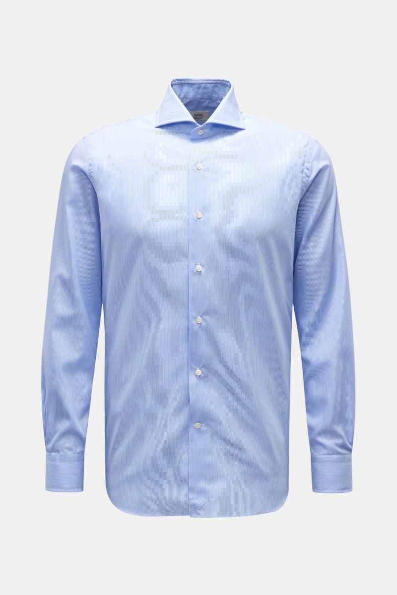 Business shirt shark collar blue/white striped