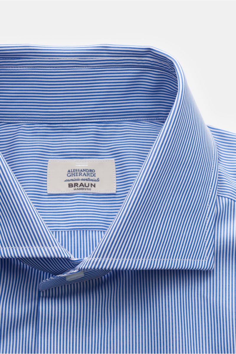 Gherardi Business Hemd Haifisch-Kragen dunkelblau/weiß gestreift