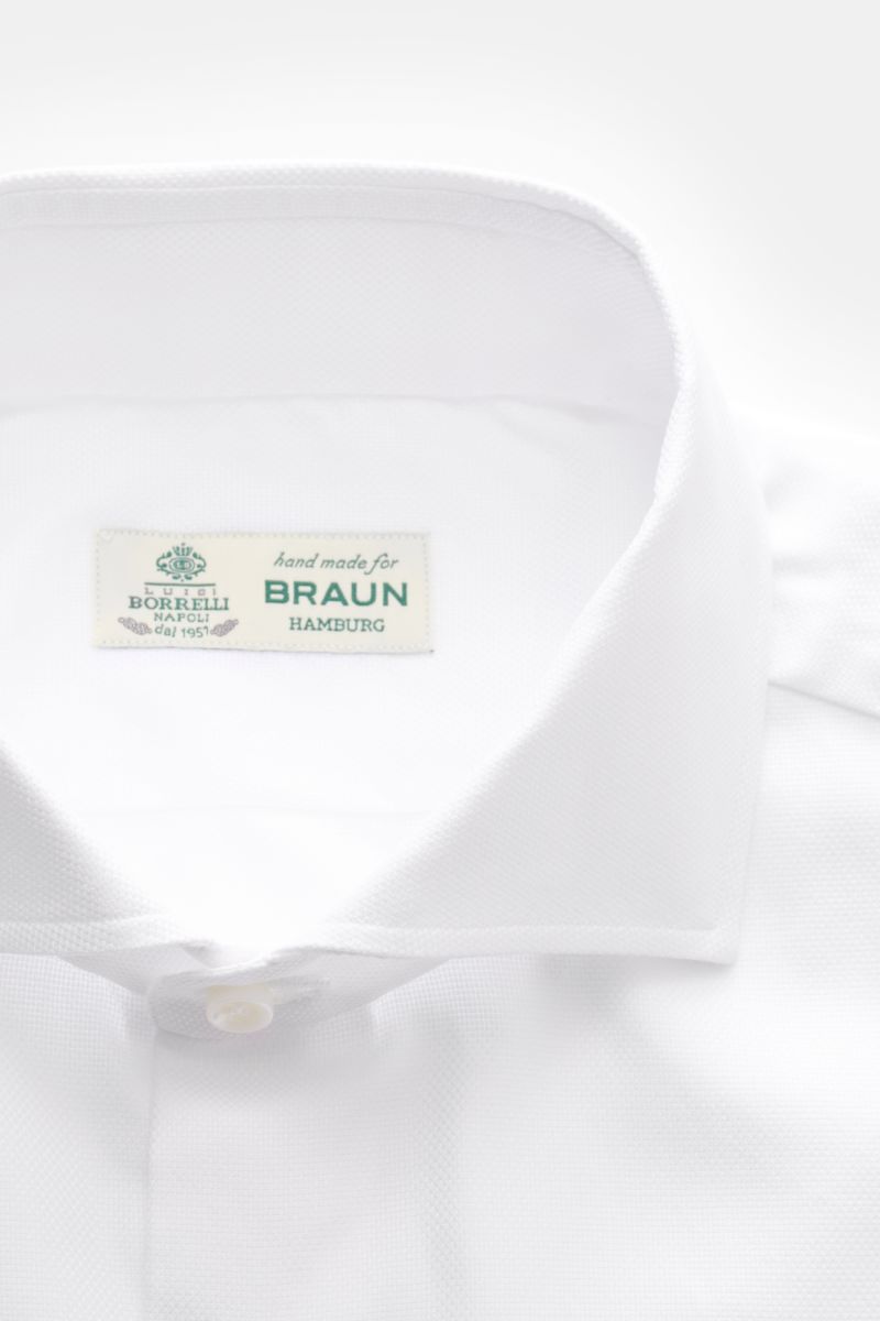 Borrelli Business Hemd 'Nando' Haifisch-Kragen weiß