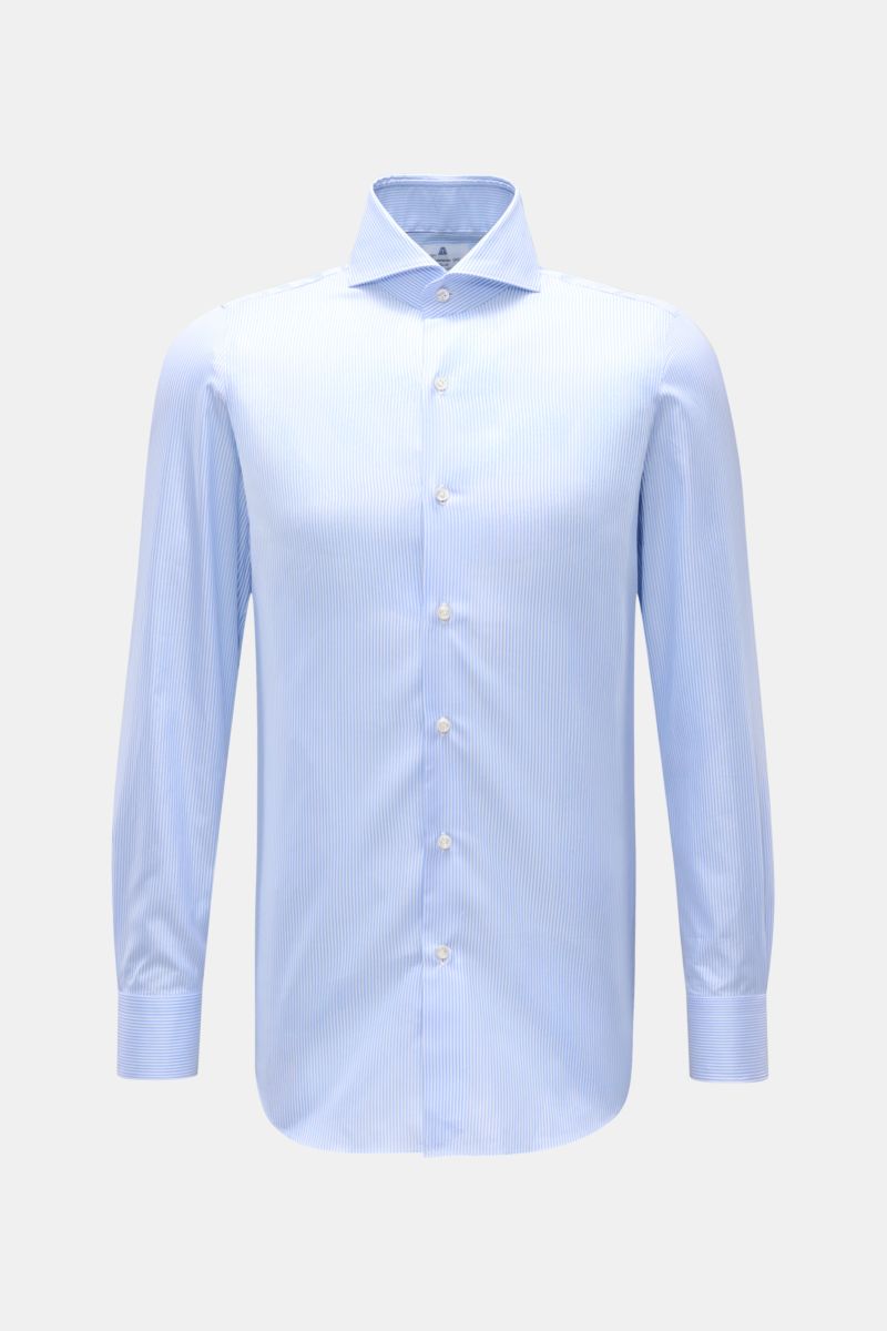 Business shirt 'Sergio Milano' shark collar light blue/white striped