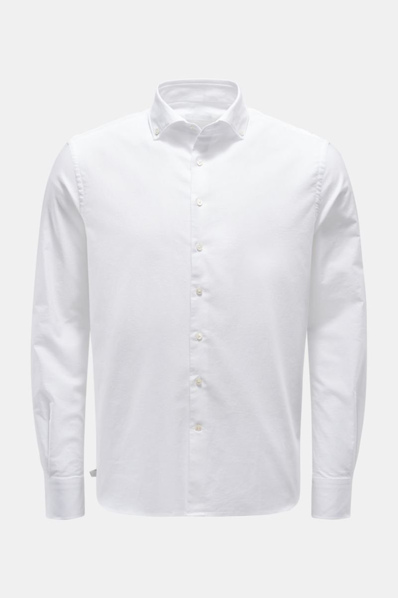 Casual Hemd Button-Down-Kragen weiß