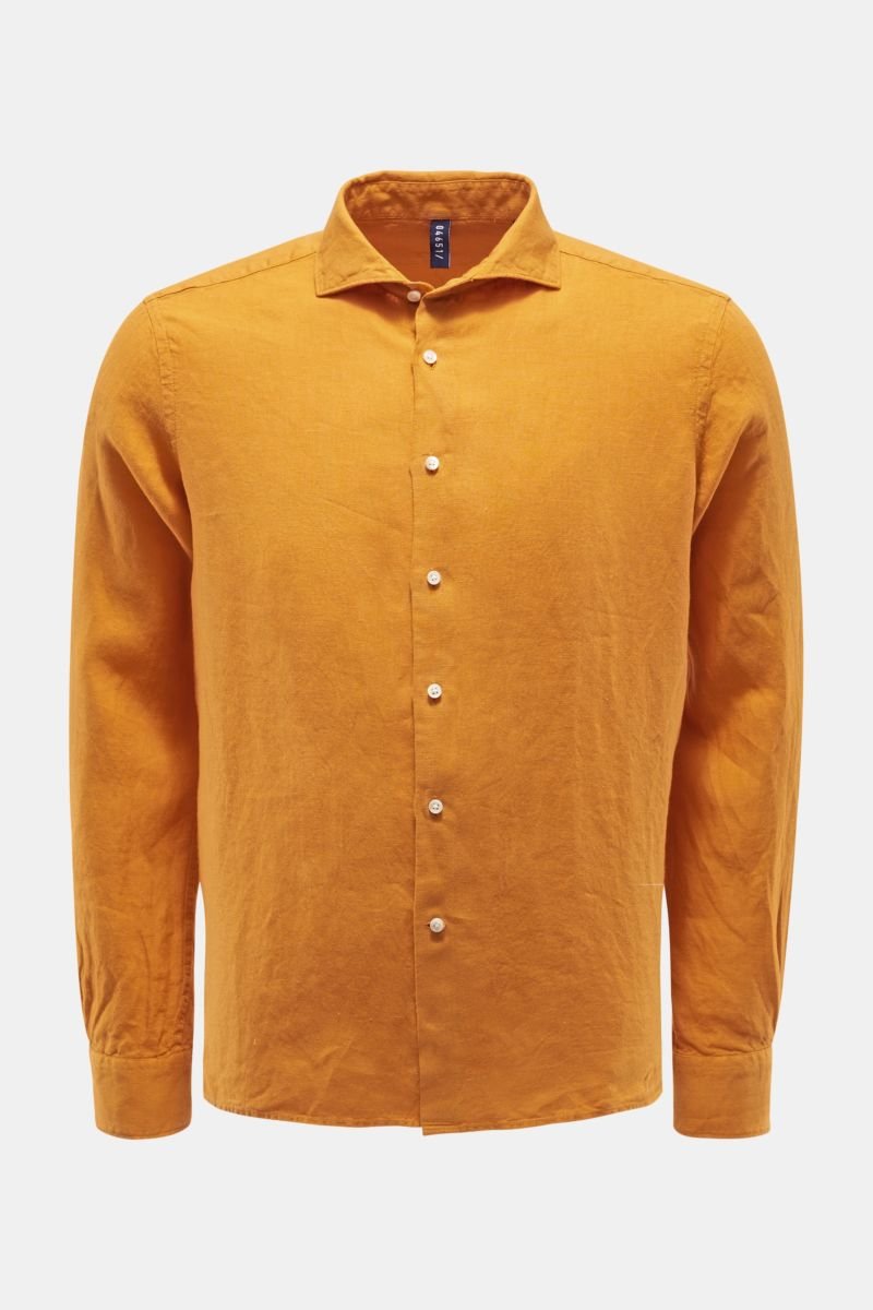 Linen shirt shark collar orange
