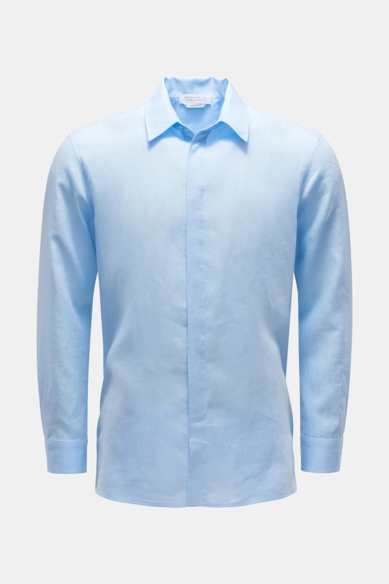 Linen shirt 'Nicolas' Kent collar light blue