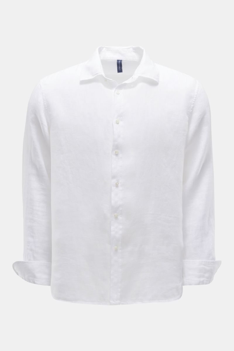 Leinenhemd 'Linen Shirt' Haifisch-Kragen weiß