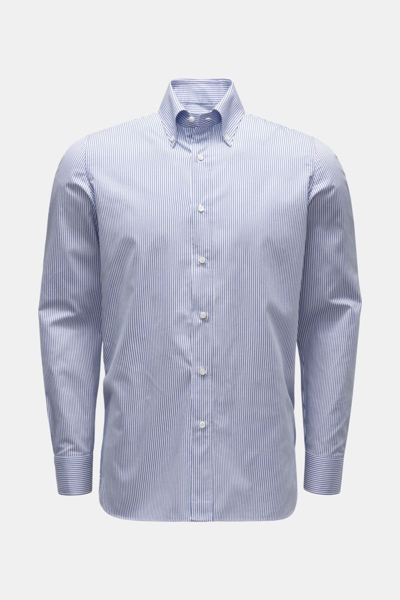 Casual shirt 'Gable' button-down collar navy/white striped