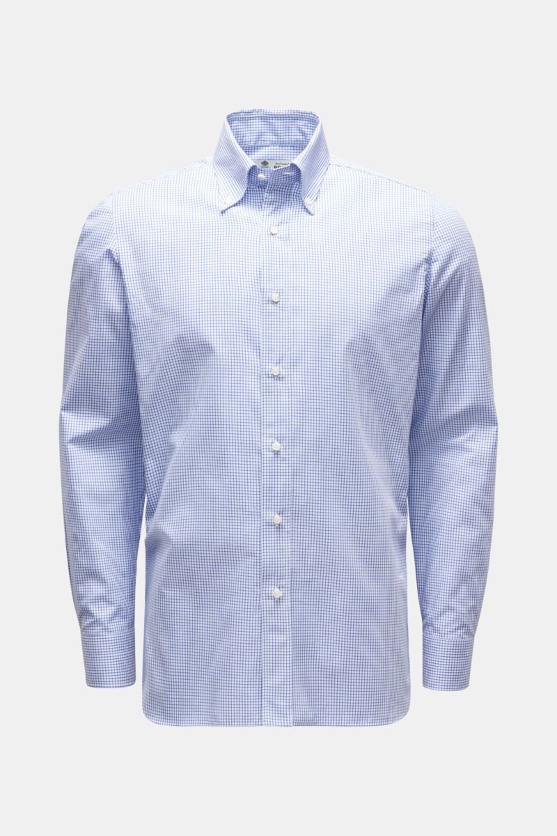 Casual shirt 'Gable' button-down collar blue/white checked