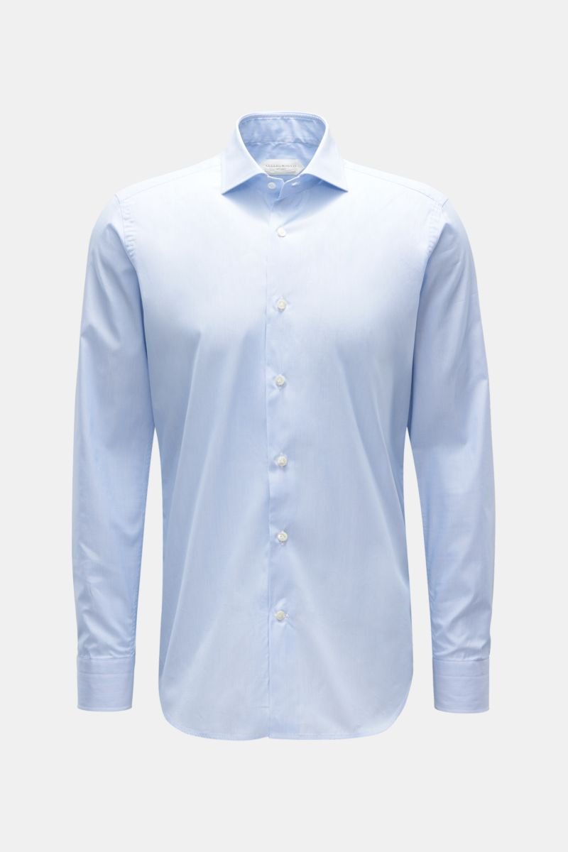 Casual shirt shark collar pastel blue/white striped