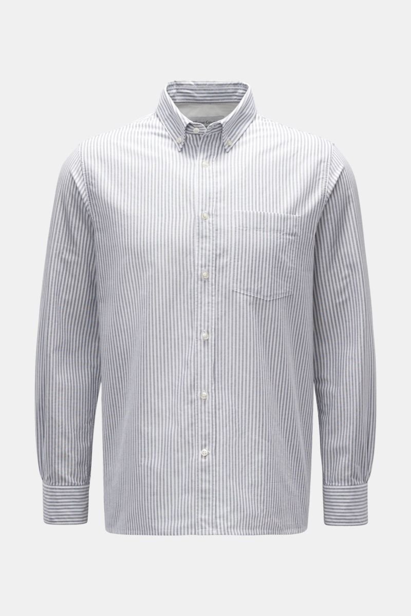 Oxford shirt 'Arsene' button-down collar dark grey/white striped 