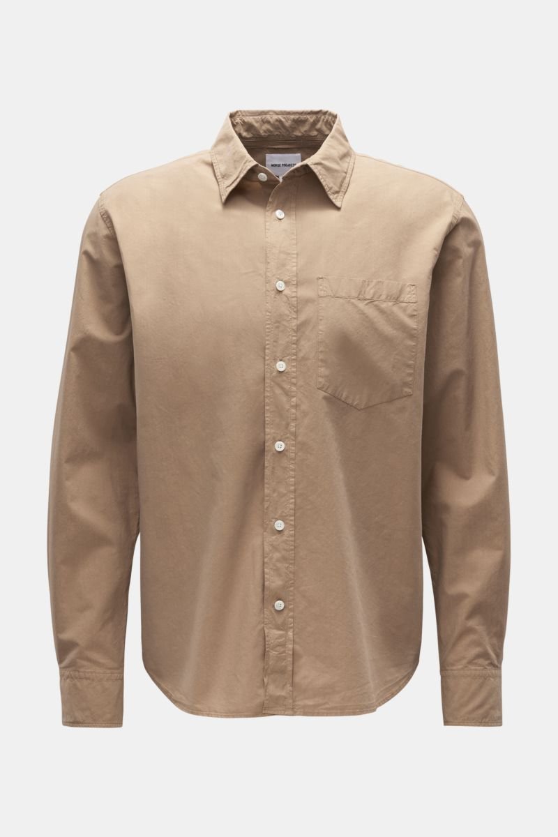 Casual shirt 'Algot' narrow collar light brown