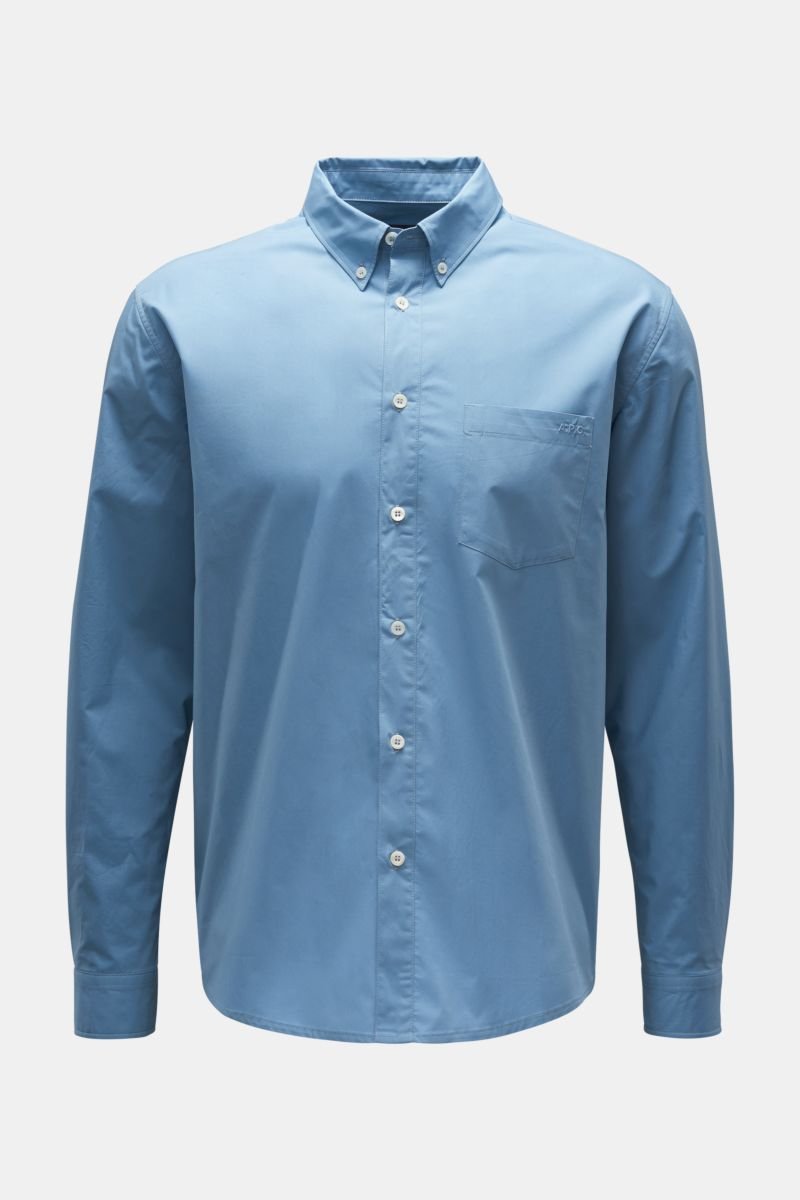 Casual shirt 'Edouard' button-down collar smoky blue