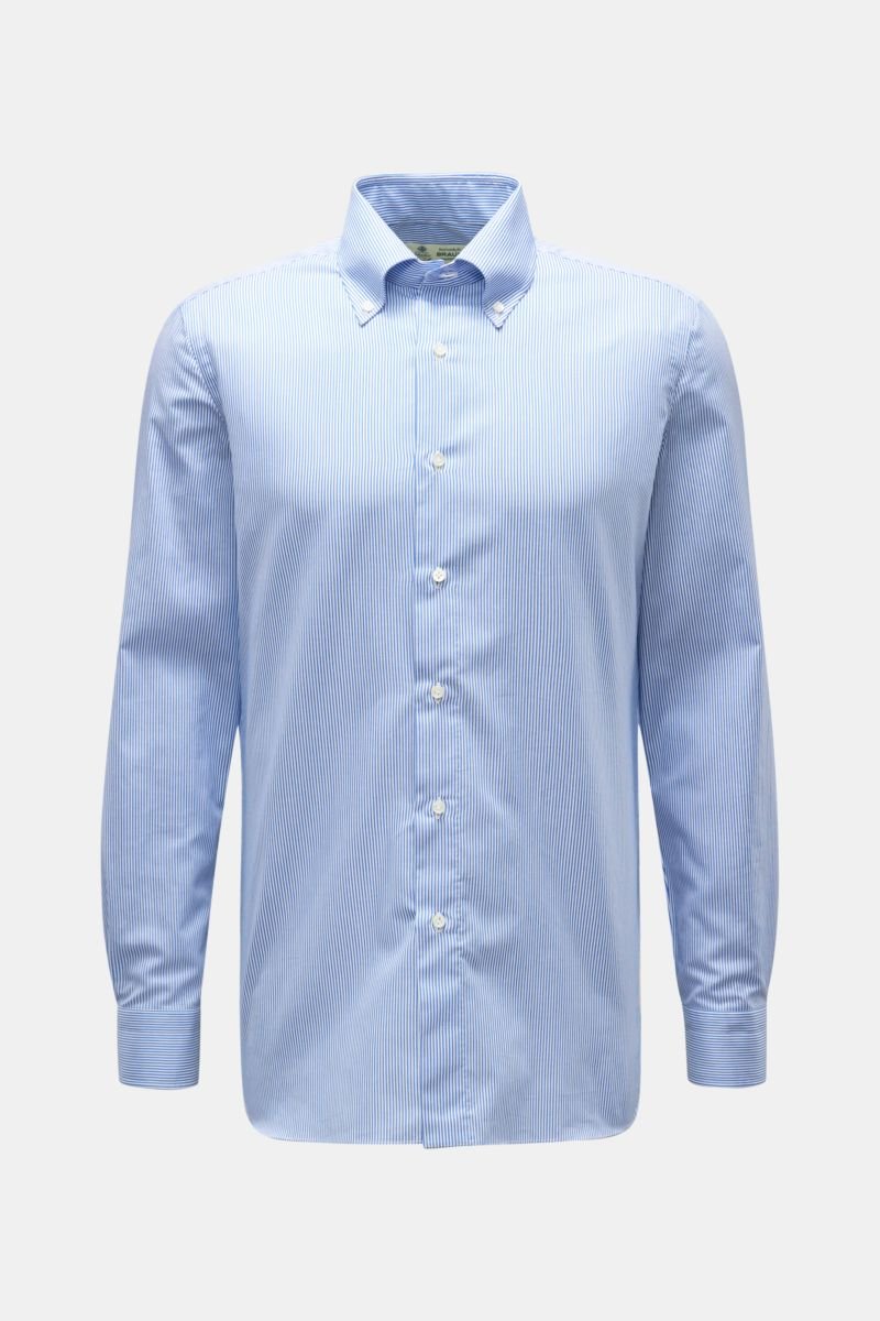 Casual shirt 'Gable' button-down collar blue/white striped