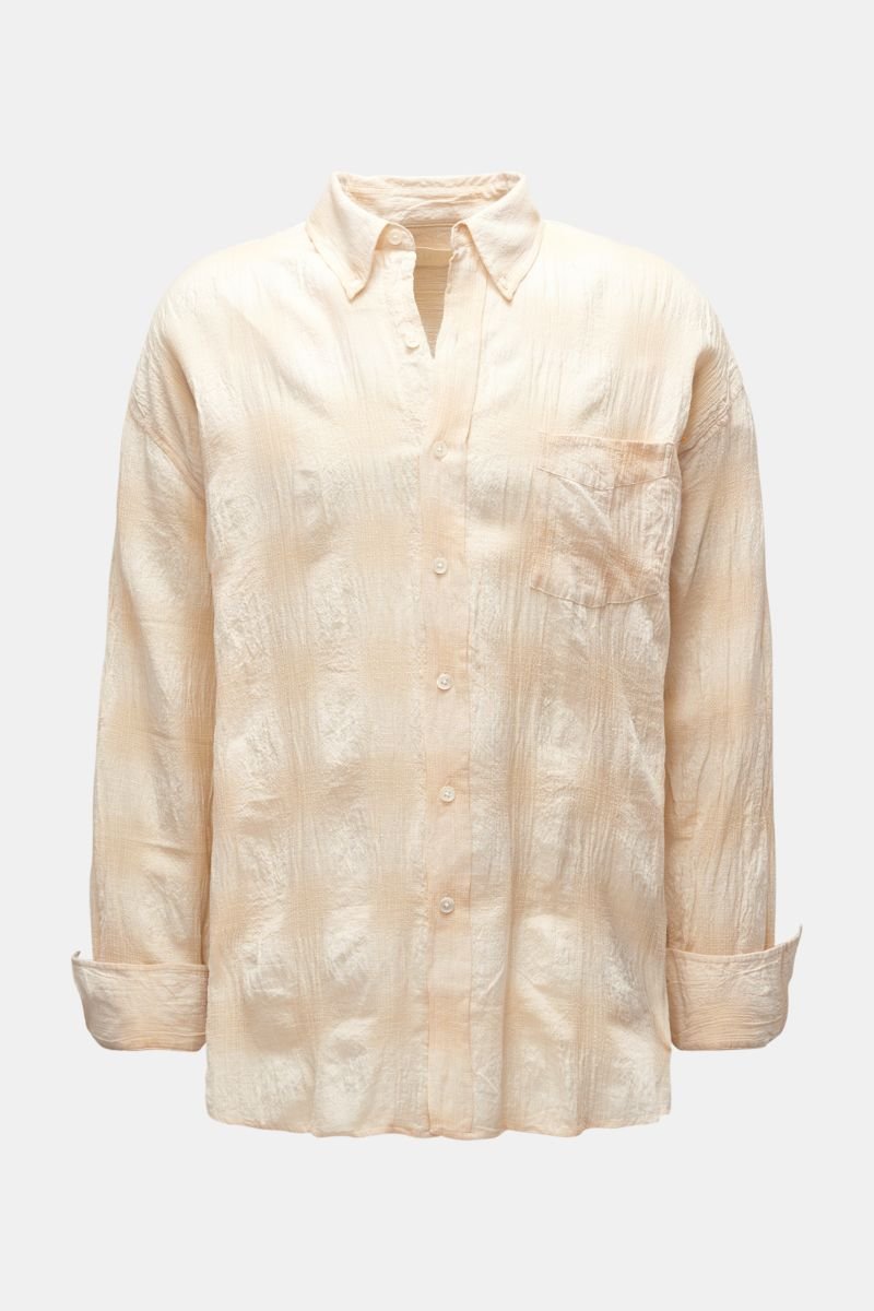 Casual shirt 'Borrowed BD' button-down collar cream checked