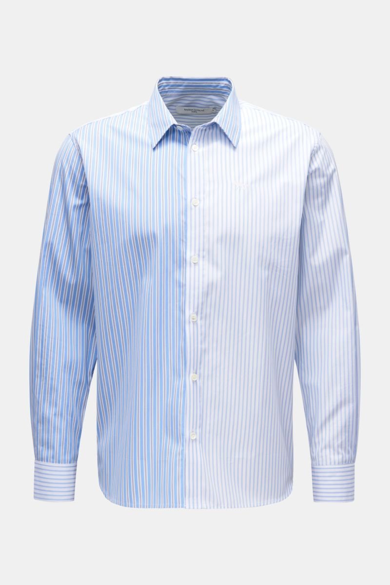 Casual shirt 'Colour Block Stripes' Kent collar light blue/white/navy striped