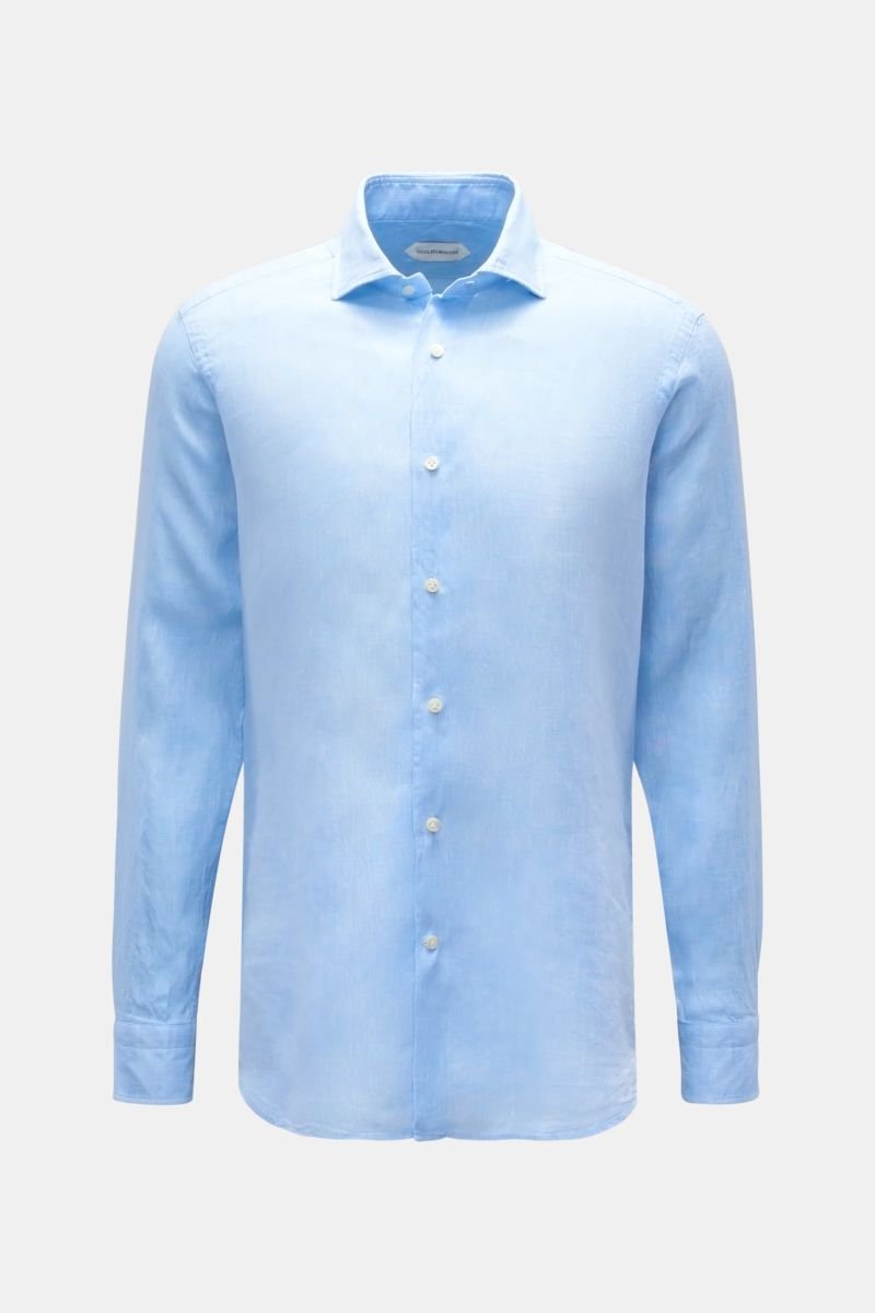 Linen shirt shark collar light blue