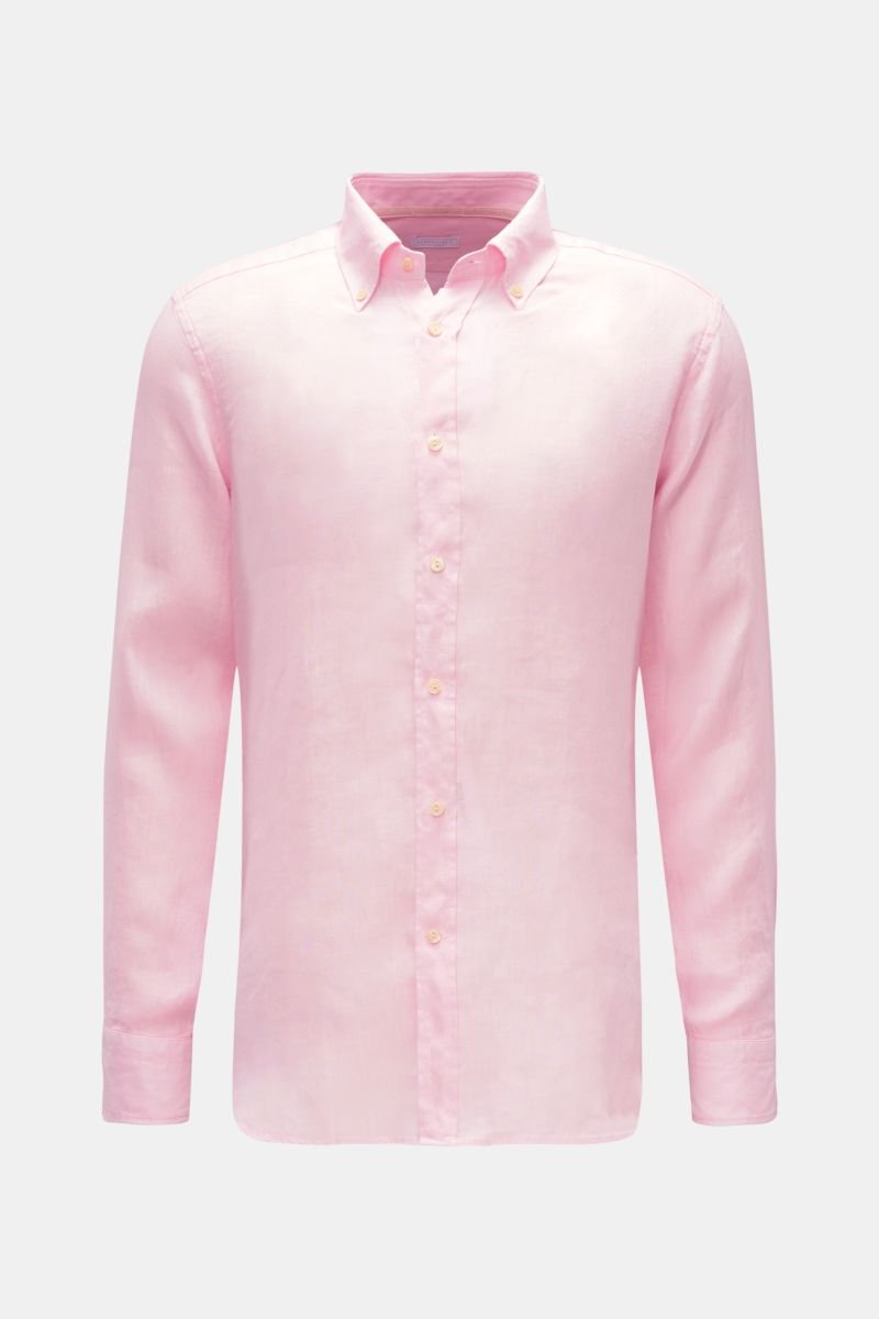 Leinenhemd Button-Down-Kragen rosé