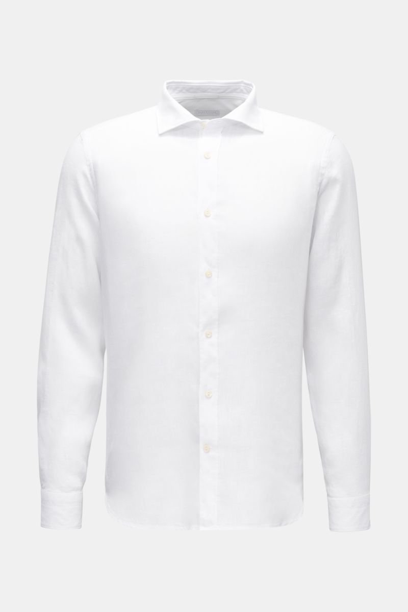 Linen shirt shark collar white