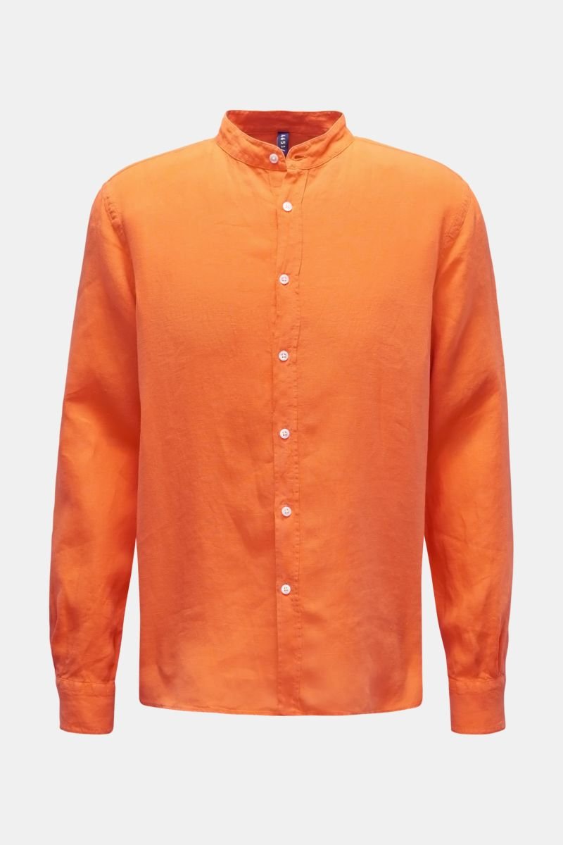 Leinenhemd 'Linen Guru' Grandad-Kragen orange