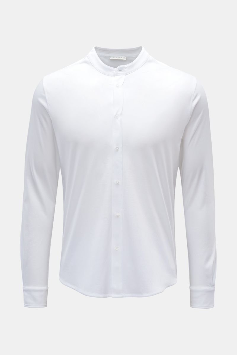 Jersey shirt 'Antonio' grandad collar white