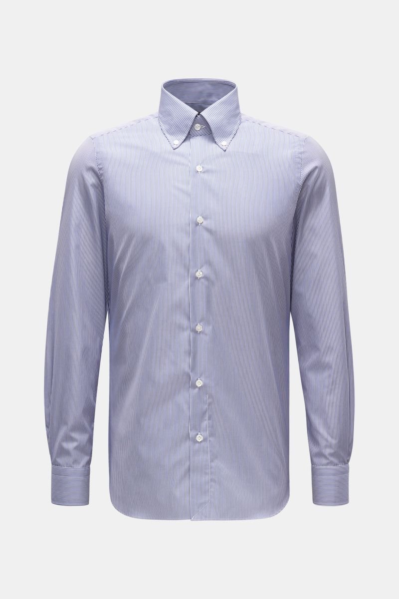 Casual shirt 'Lucio Napoli' button-down collar, navy/white striped