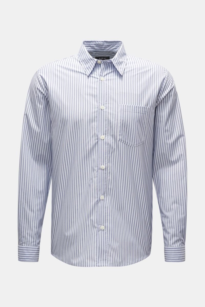 Casual shirt 'Clement' Kent collar pastel blue/grey-blue striped