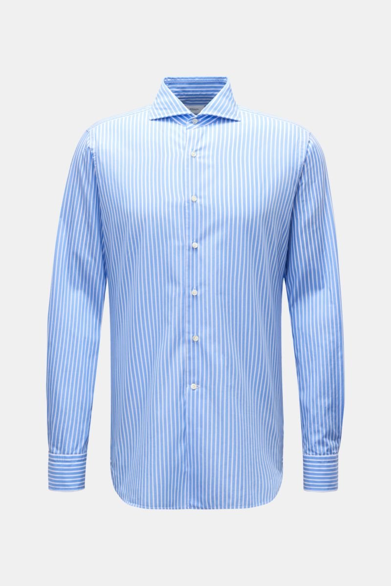 Casual shirt shark collar blue/white striped 