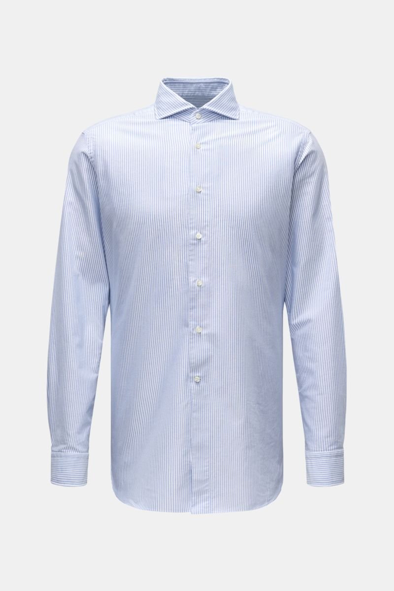 Oxford shirt shark collar blue/white striped 
