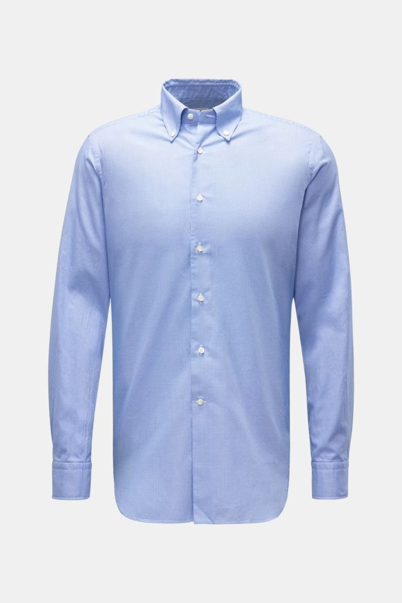Casual Hemd Button-Down-Kragen blau Hahnentritt