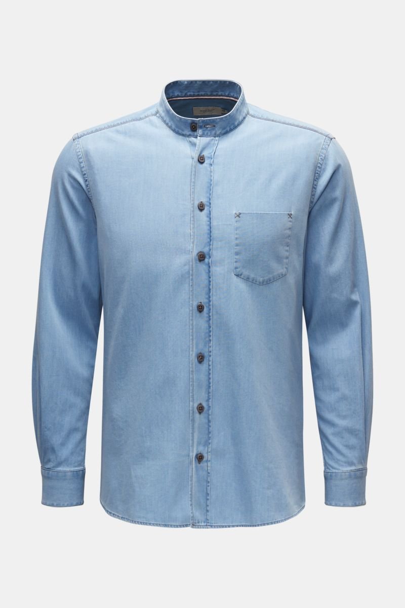 Jeanshemd 'Vintage Denim Collar Shirt' Grandad-Kragen hellblau