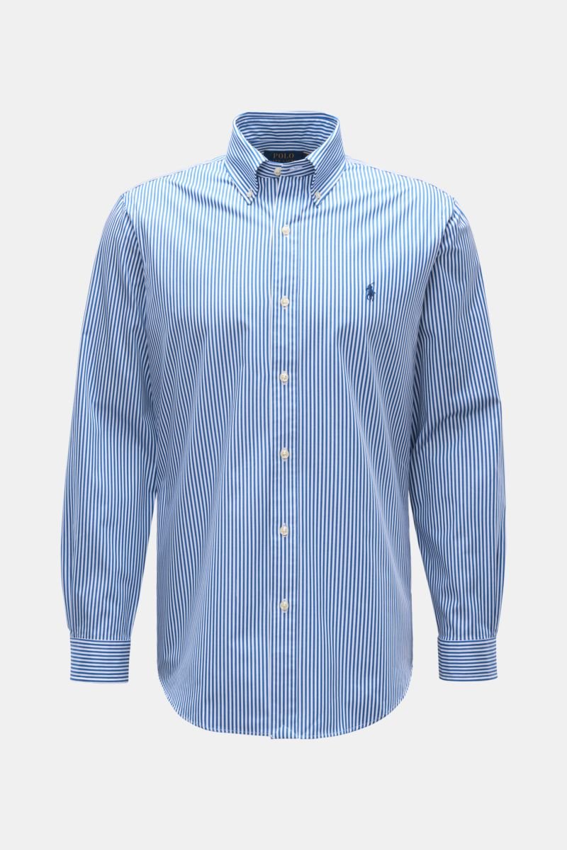Casual shirt button-down collar blue/white striped