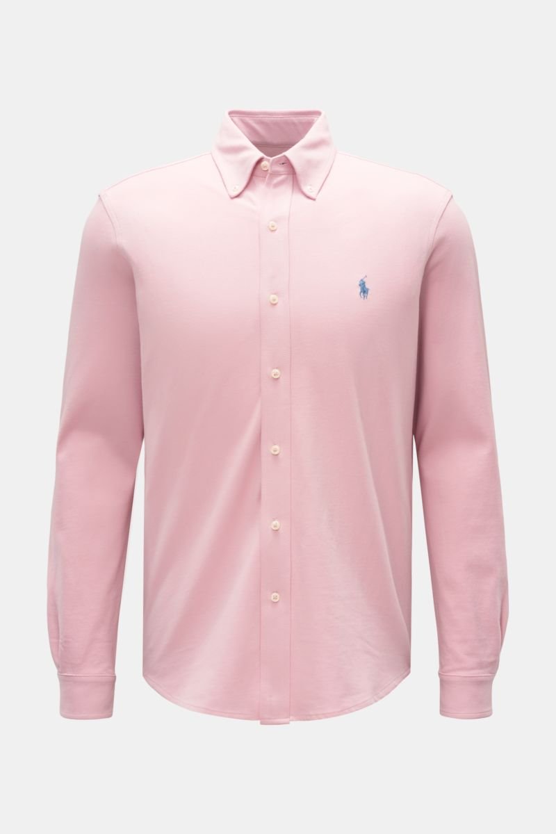 Piqué shirt button-down collar rose