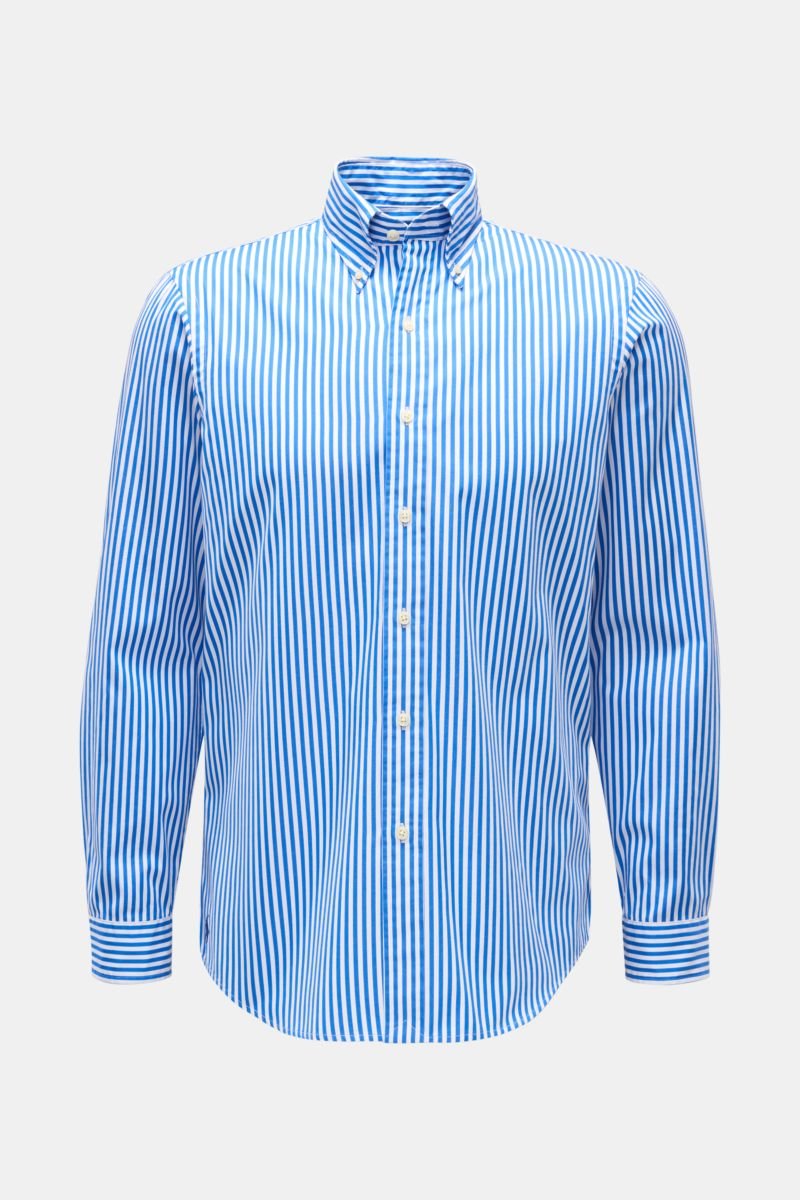 Casual Hemd Button-Down-Kragen blau/weiß gestreift