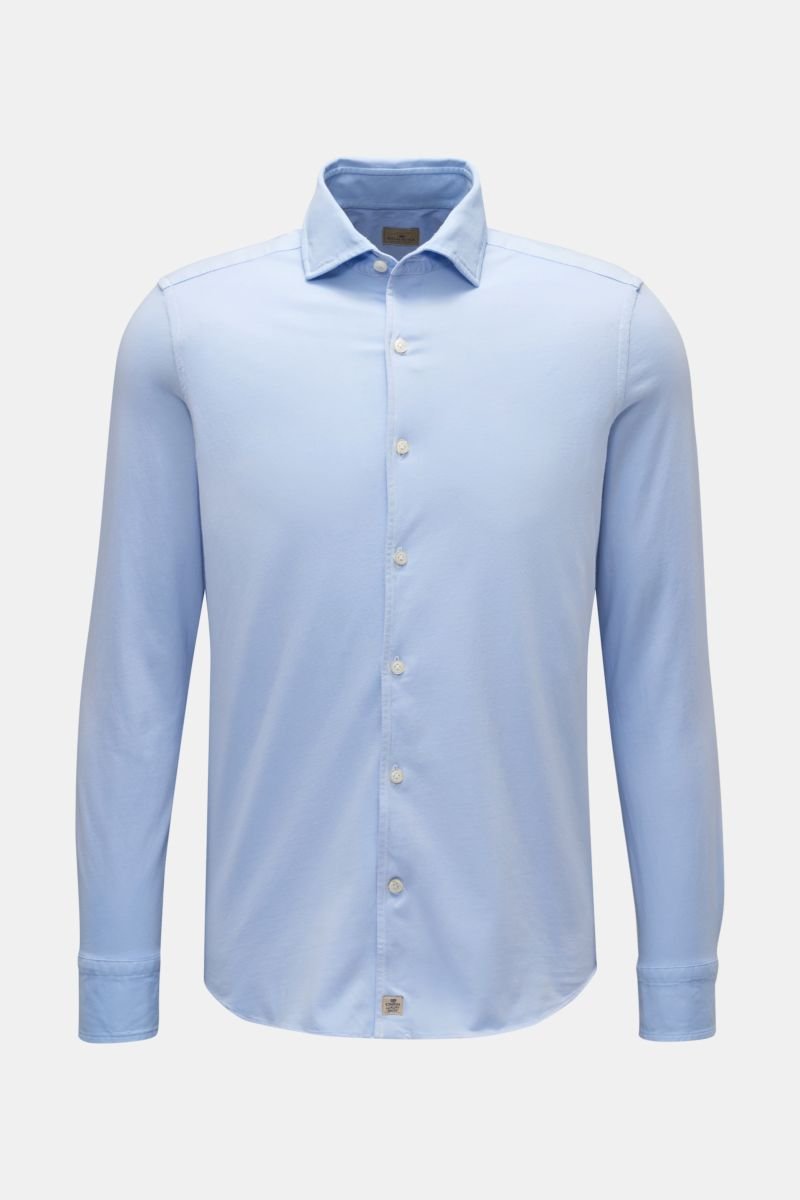 Jersey shirt shark collar light blue