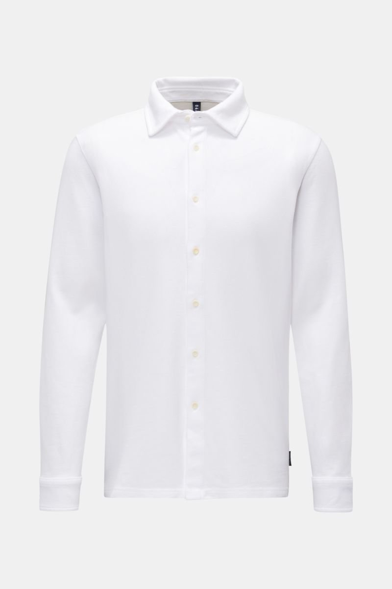 Casual Hemd Haifisch-Kragen 'Piqué Shirt' weiß