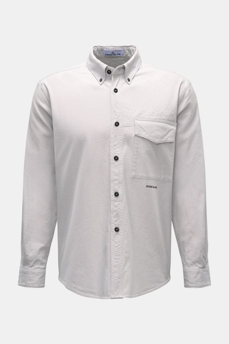 Oxford shirt button-down collar light grey
