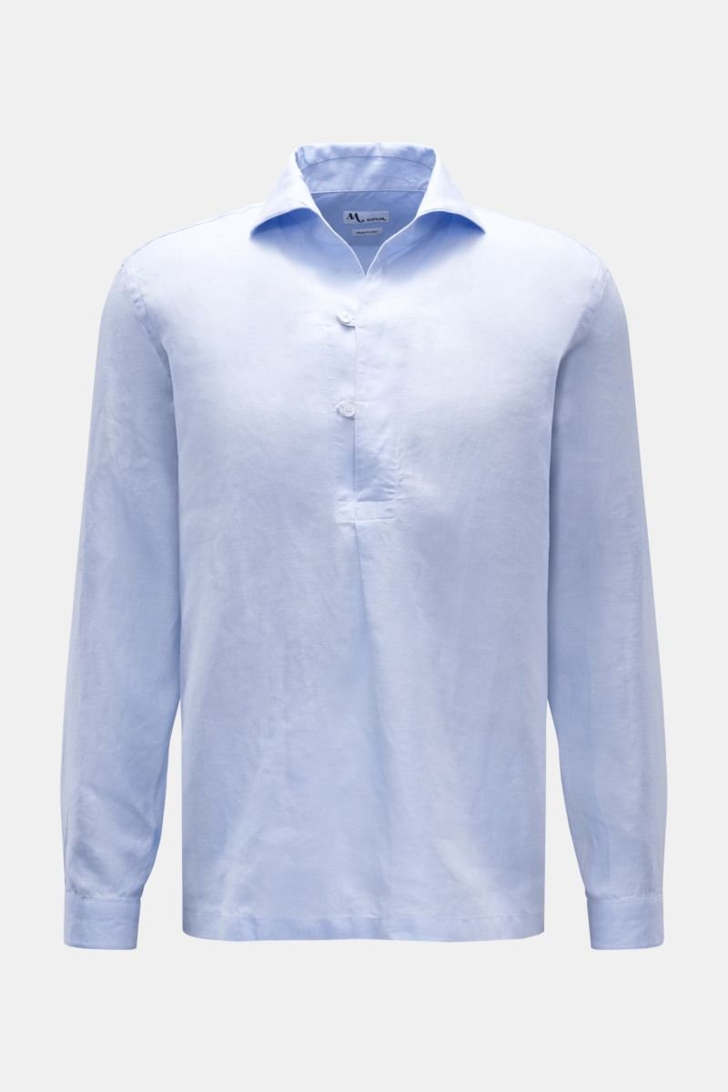 Linen popover shirt 'Aapiero' shark collar light blue
