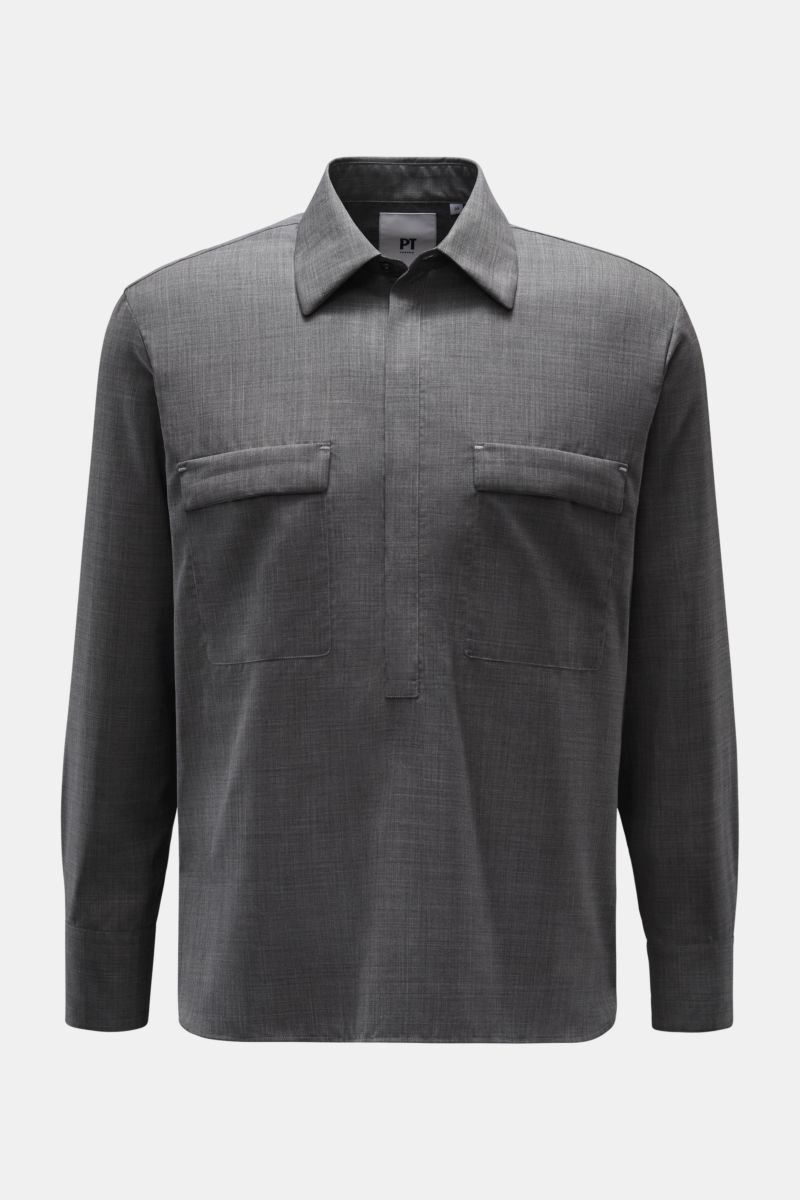 Popover shirt Kent collar grey