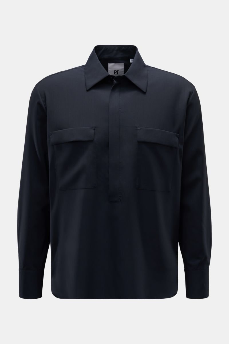 Popover shirt Kent collar dark navy