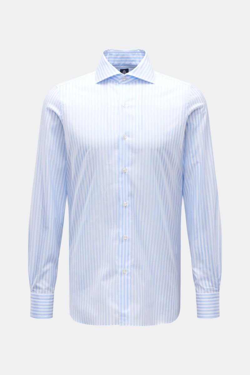 Business shirt 'Napoli Eduardo' shark collar pastel blue/white striped