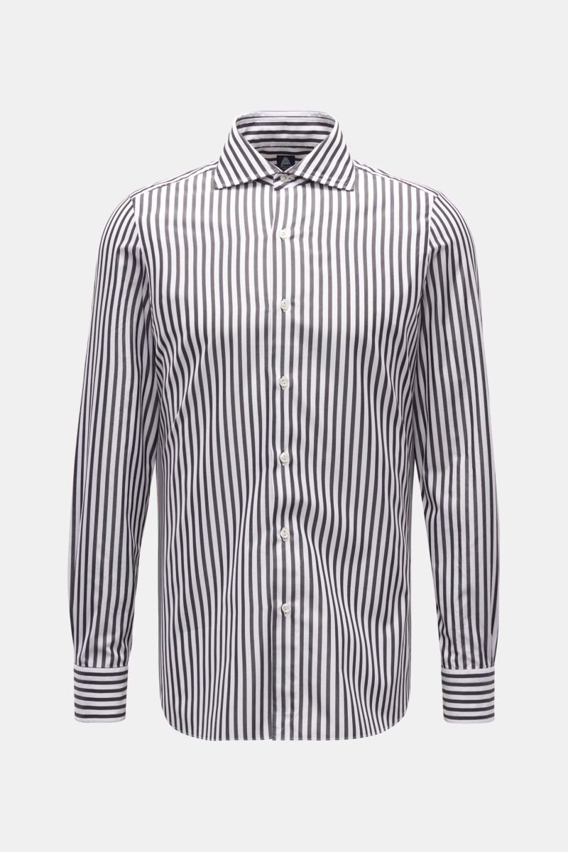 Business shirt 'Napoli Eduardo' shark collar black/white striped