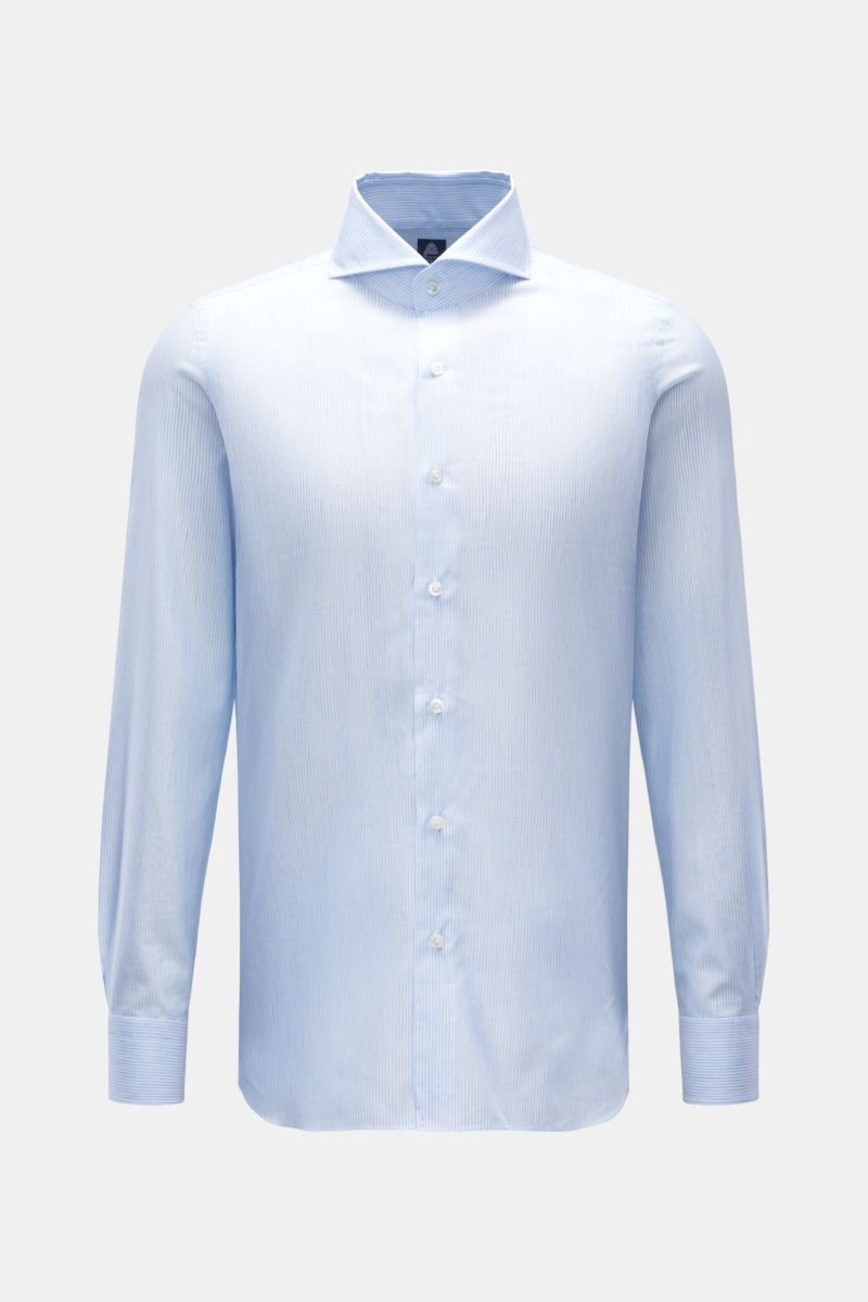 Casual shirt shark collar 'Sergio Napoli' light blue/white striped