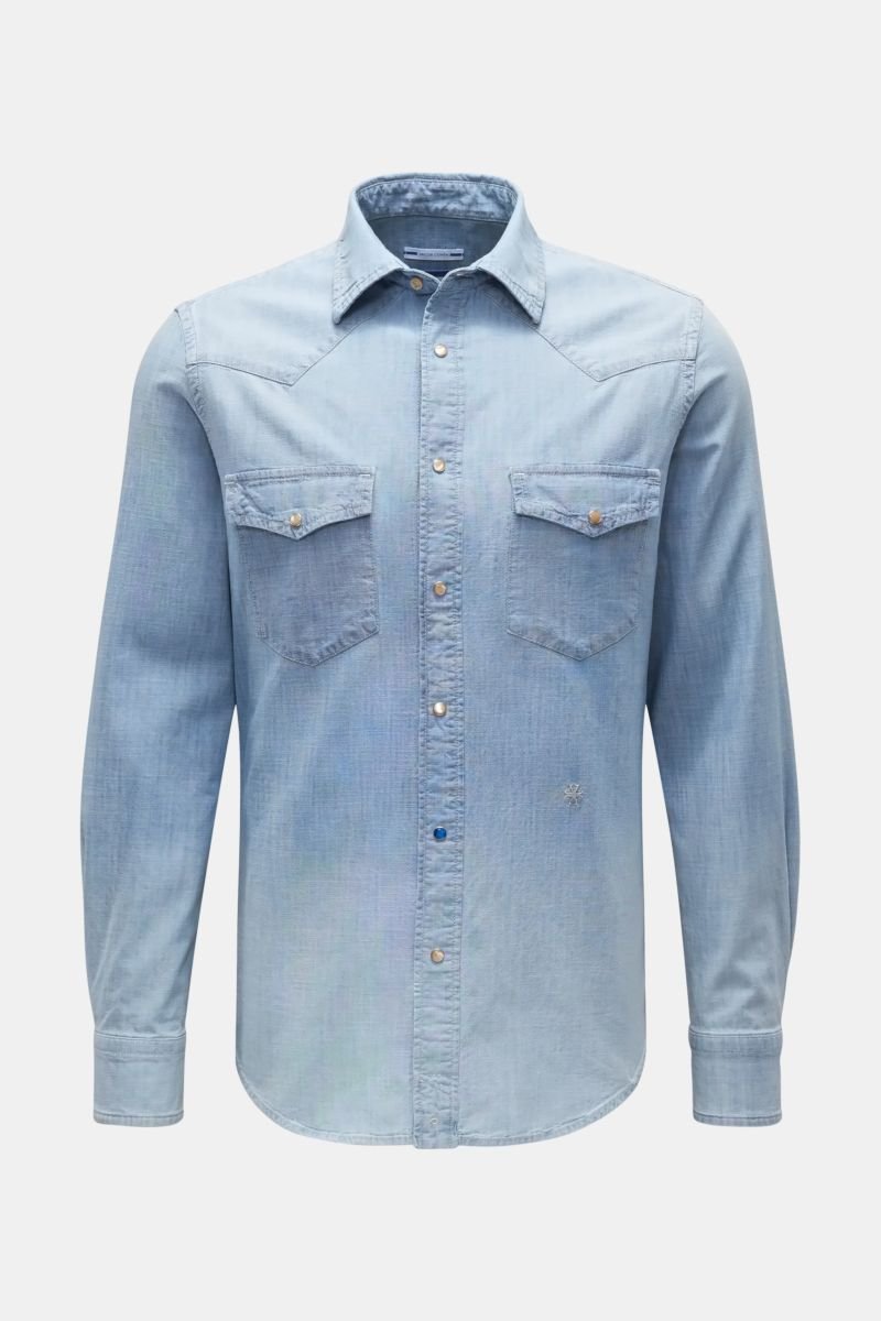 Casual shirt slim collar light blue