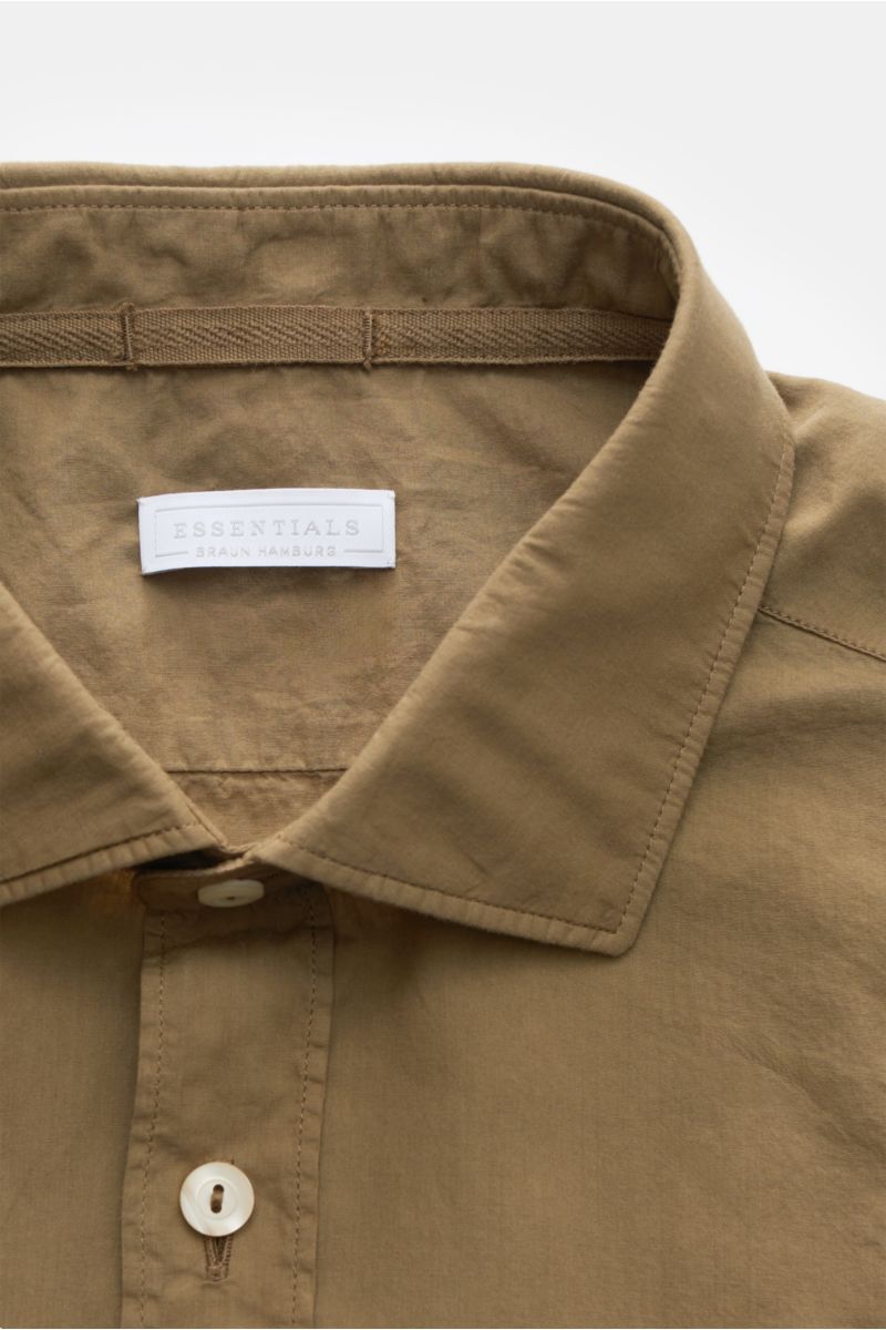 BRAUN Hamburg Essentials Casual Hemd Haifisch-Kragen camel