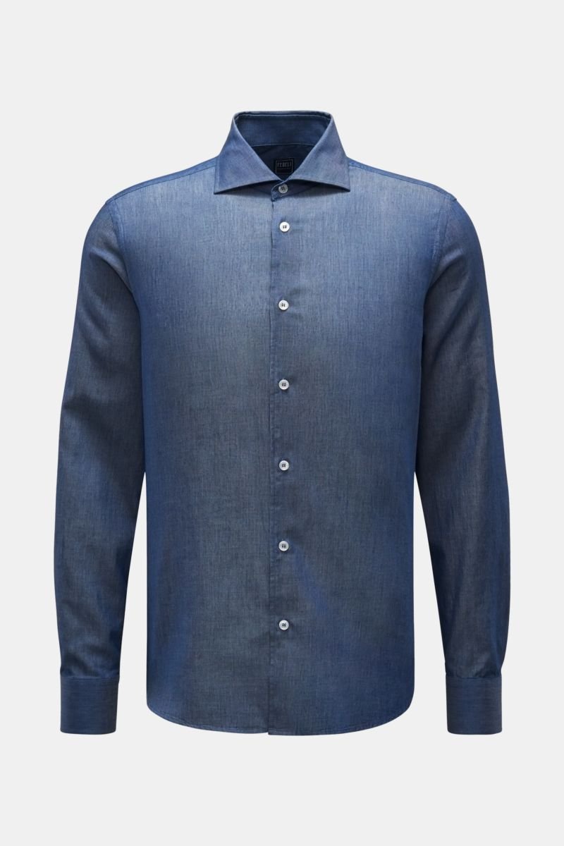 Casual shirt 'Sean' shark collar blue