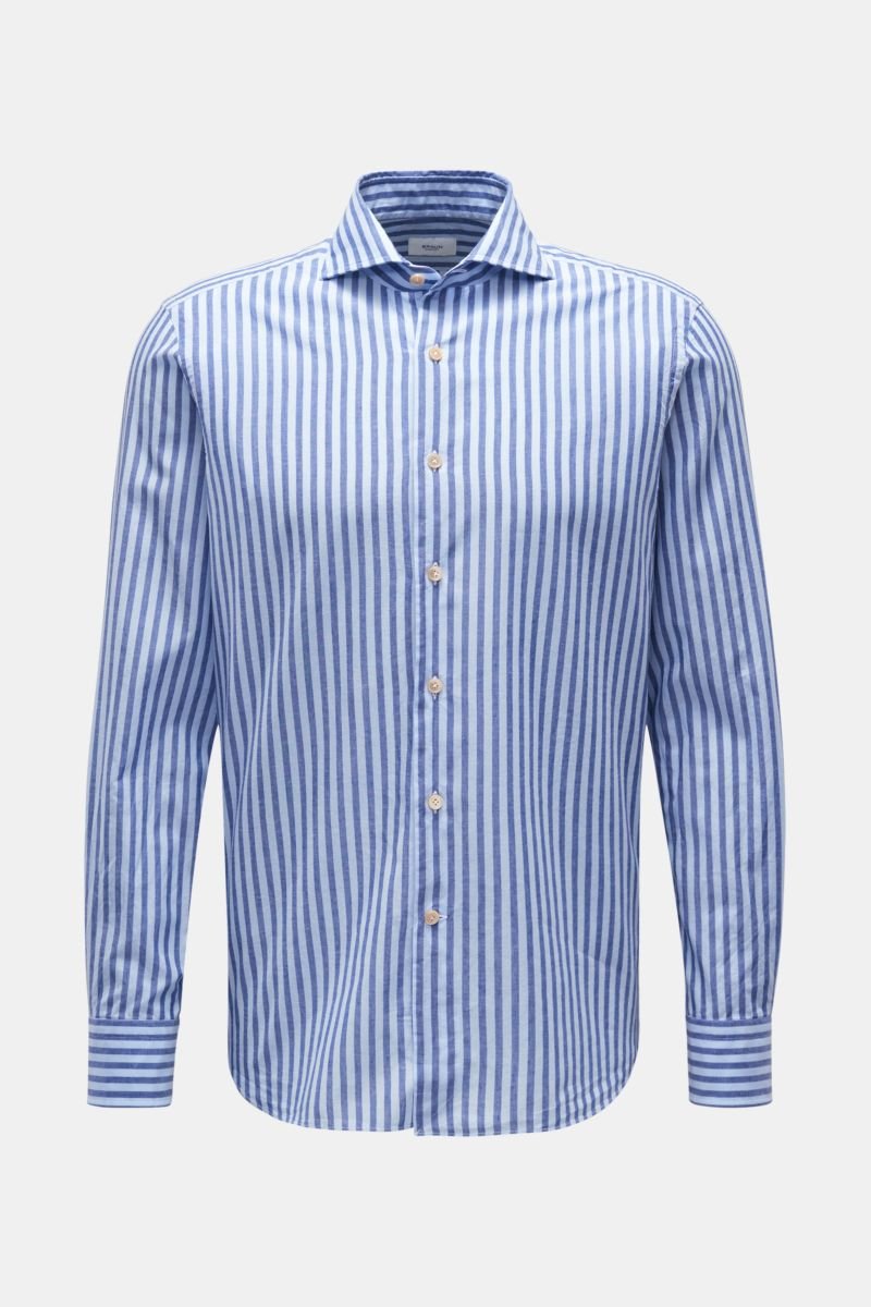 Casual shirt shark collar dark blue/white striped