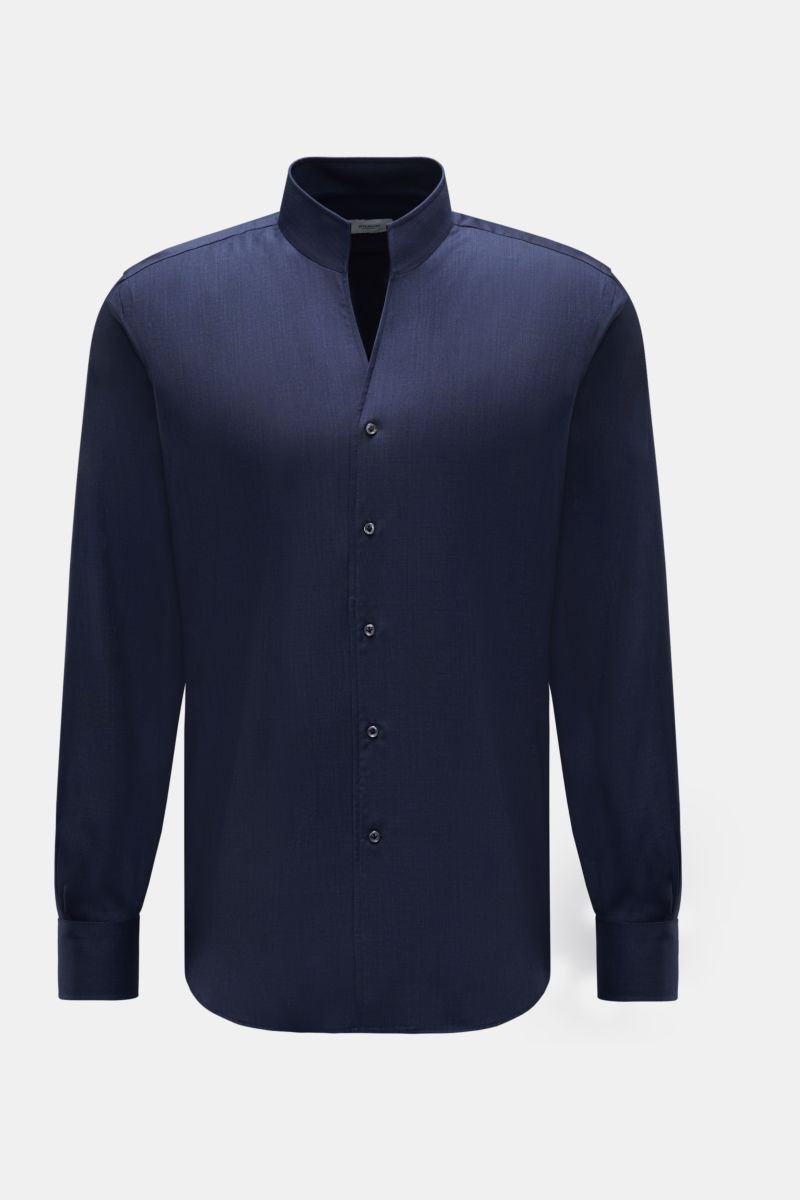 Casual shirt grandad collar dark blue