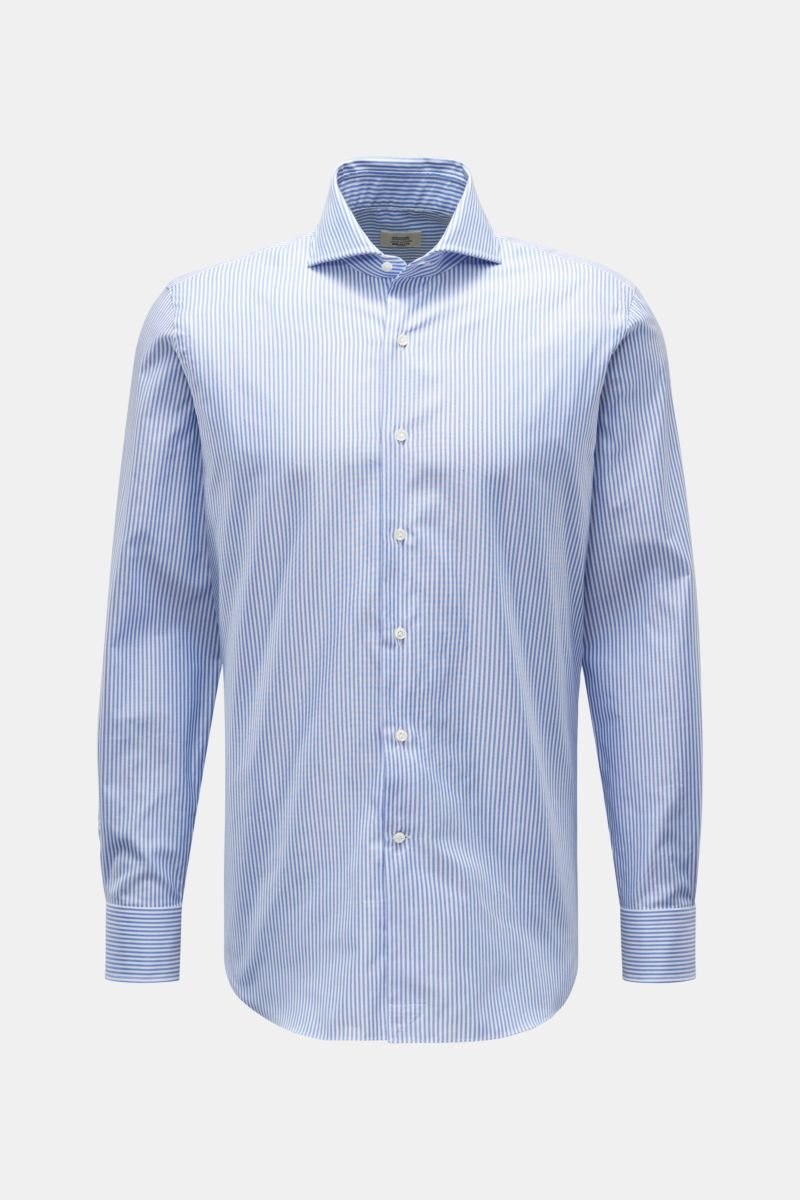 Oxford shirt shark collar blue/white striped