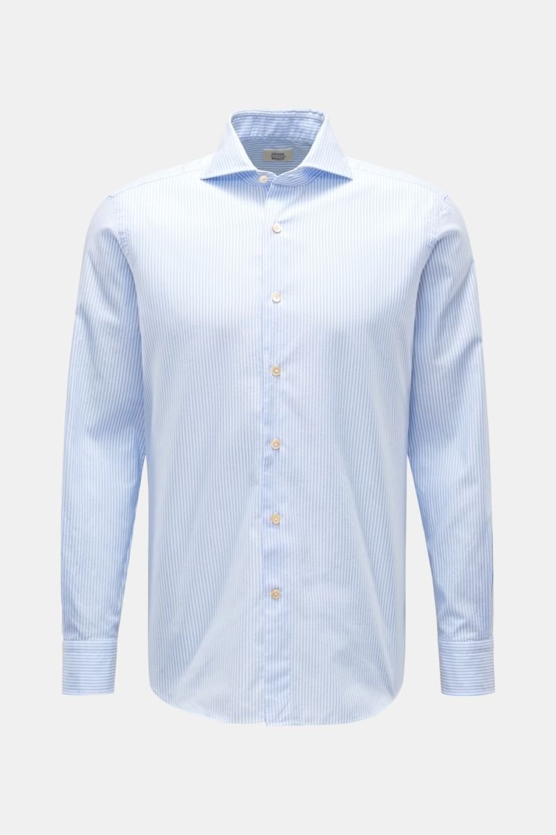 Oxford shirt shark collar light blue/white striped
