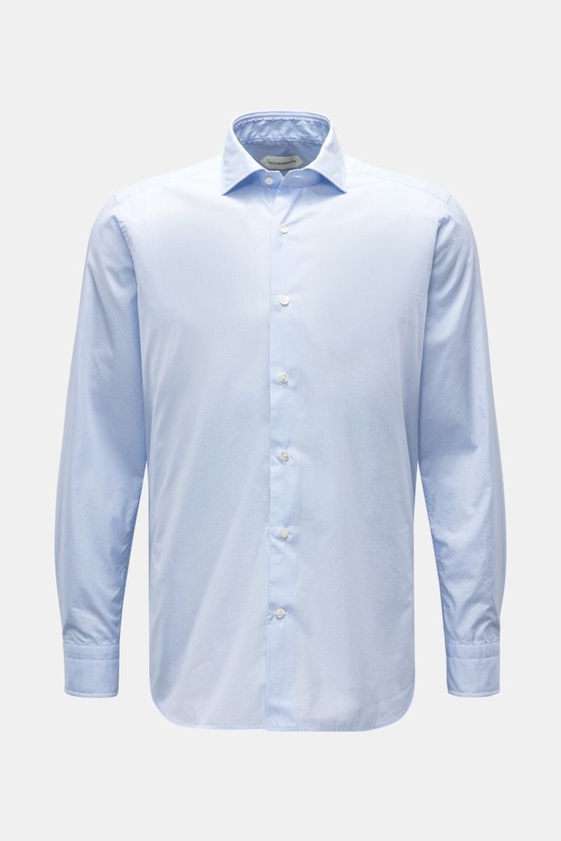 Casual shirt shark collar blue/white checked