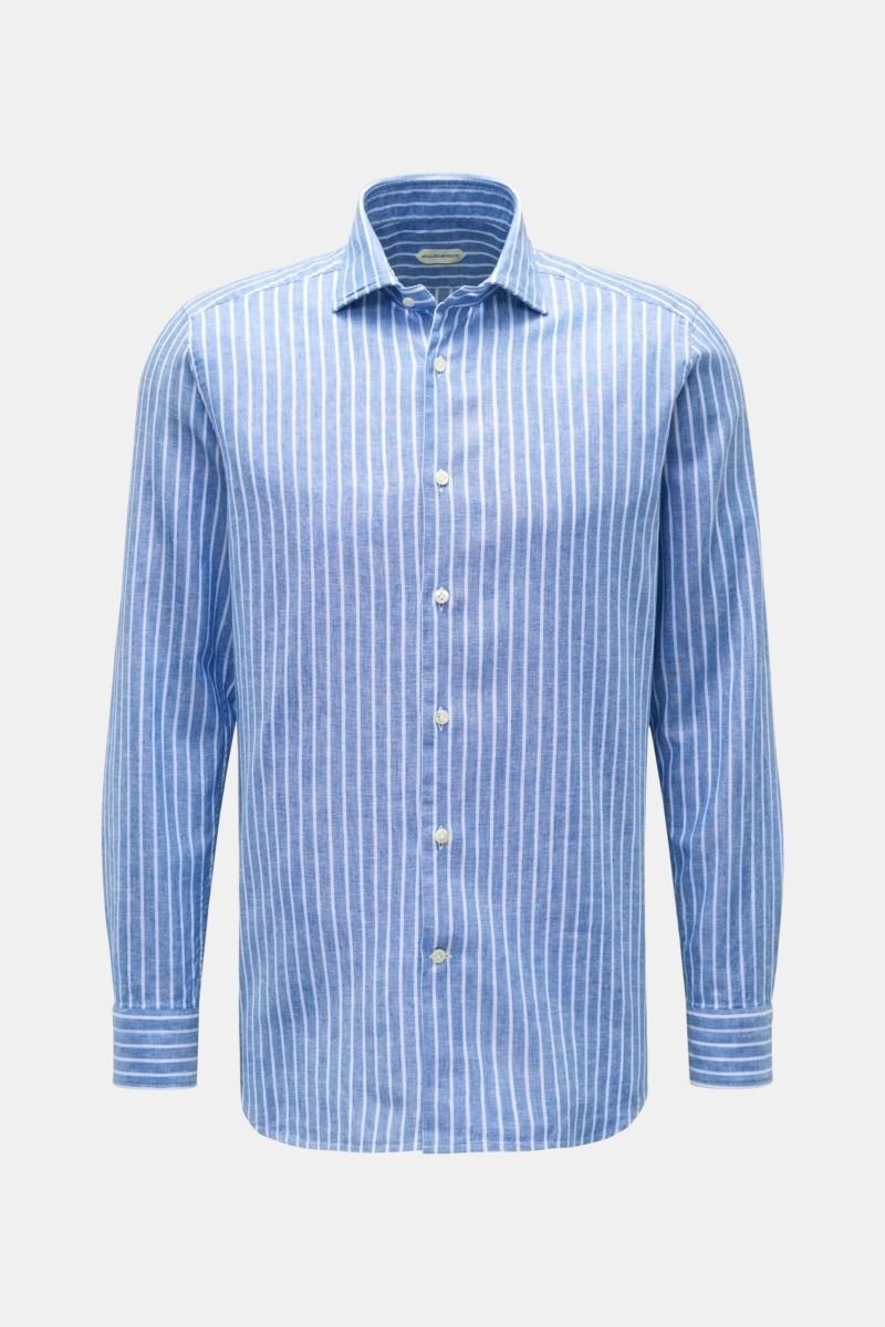 Casual shirt shark collar blue/white striped