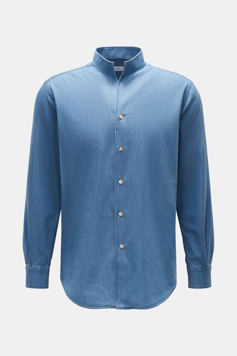 Casual shirt grandad collar smoky blue